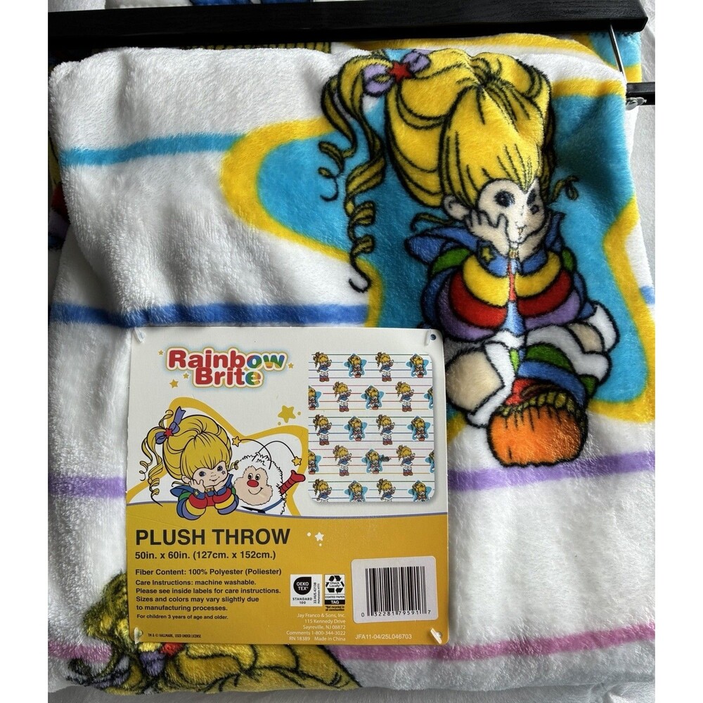 Rainbow Brite Plush Throw Blanket 50” x 60” Rainbow Character NEW